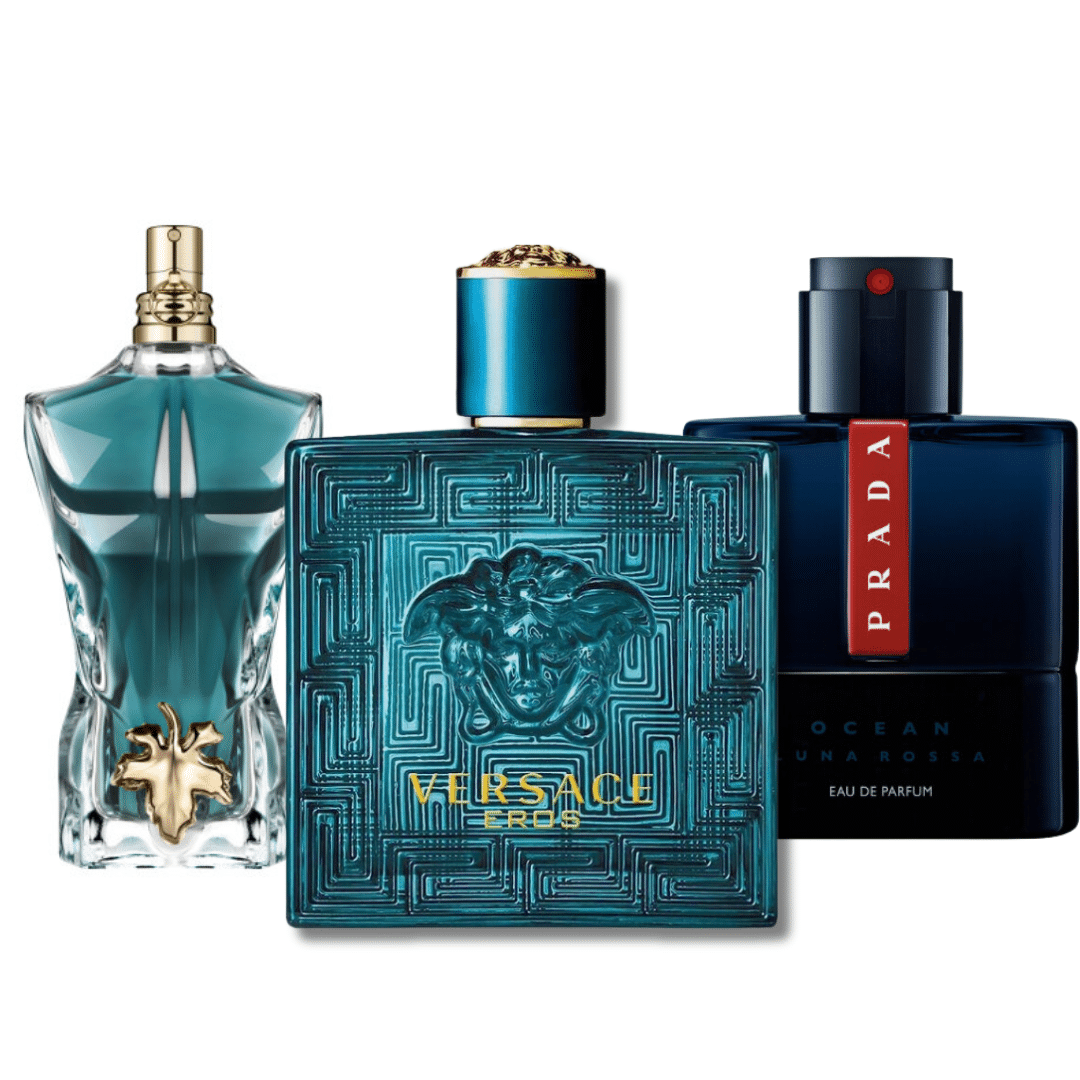 Kit 3 perfumes Prada Luna Rossa, Versace Eros, Le Beau (Eau de Parfum) 