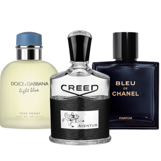 Kit 3 perfumes Bleu de Chanel, Creed Aventus y Dolce &amp; Gabbana Light Blue (Eau de Parfum)